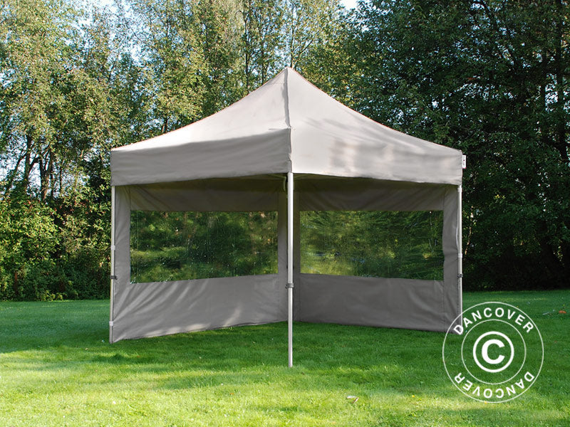 Faltzelt FleXtents PRO Steel 3x3m Latte, mit 4 Seitenwänden