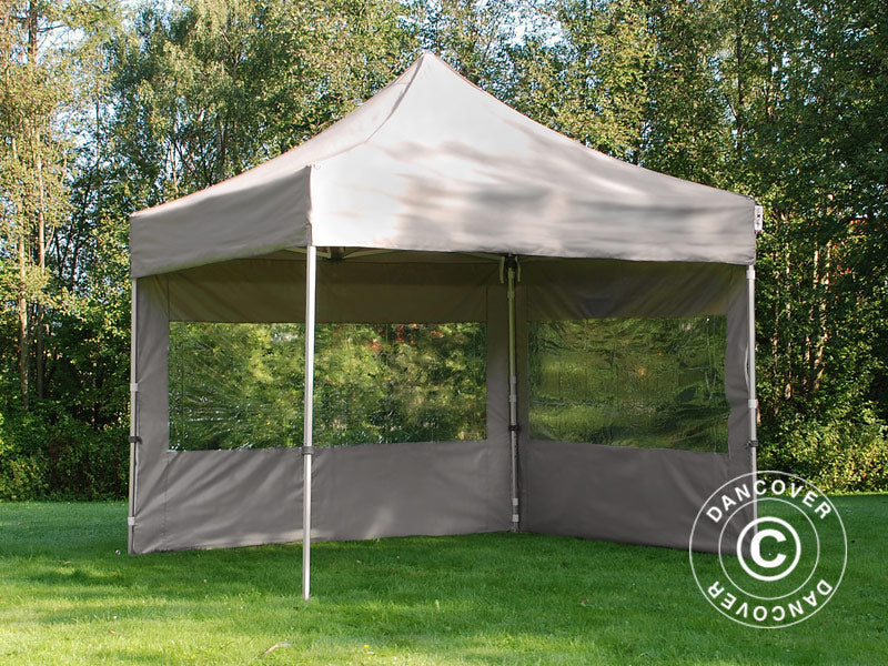 Faltzelt FleXtents PRO Steel 3x3m Latte, mit 4 Seitenwänden