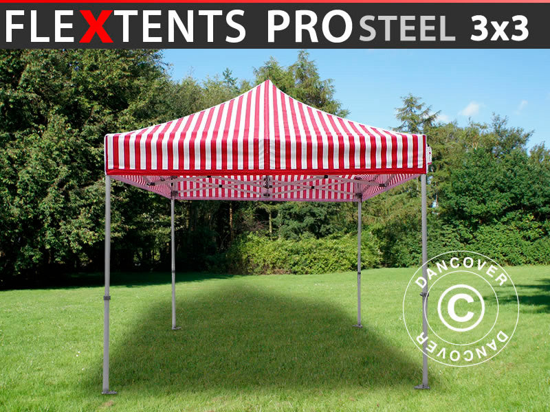 Gazebo pieghevole FleXtents PRO Steel 3x3m Rigato