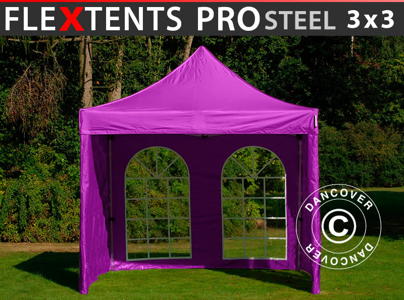 Flext. Pro Steel 3x3m Purple Top+Fr+SWK PtyW YU+GL