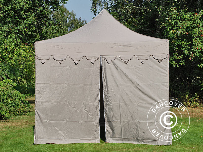 Gazebo pieghevole FleXtents PRO Steel "Morocco" 3x3m Latte, incl. 4 fianchi