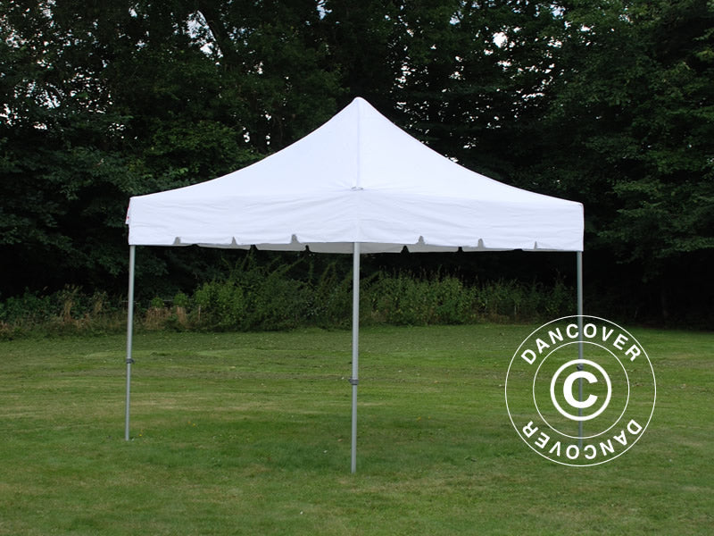 Tente Pliante FleXtents PRO Steel "Peaked" 3x3m Blanc, avec 4 cotés