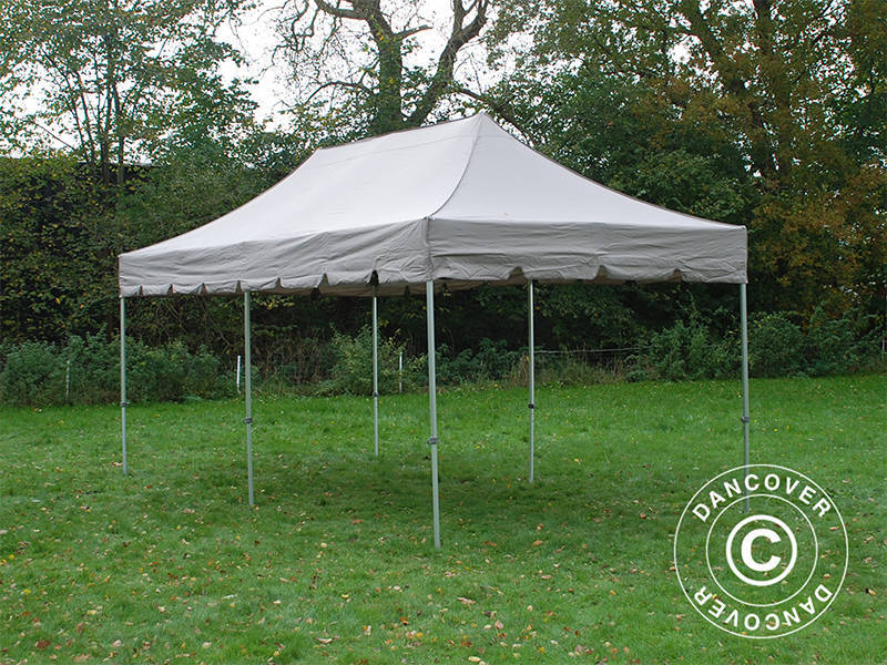 Gazebo pieghevole FleXtents PRO Steel "Peaked" 4x8m Latte