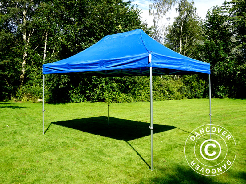 Tente pliante FleXtents PRO Steel 3x4,5m, Bleu, avec 4 cotés