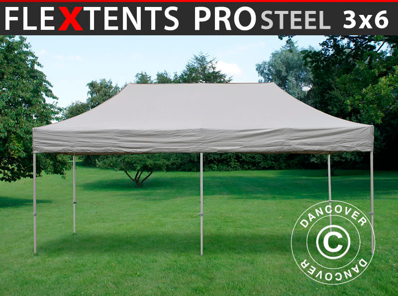 Gazebo pieghevole FleXtents PRO Steel 3x6m Latte