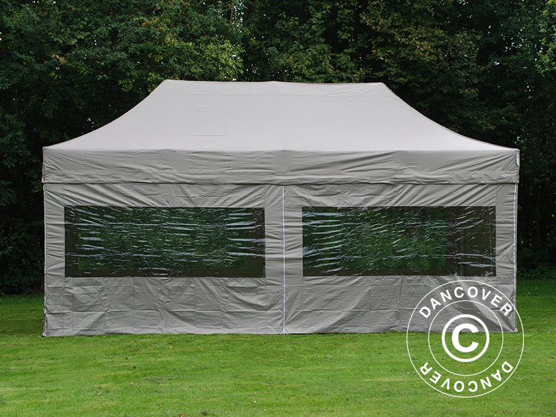 Gazebo pieghevole FleXtents PRO Steel 3x6m Latte, inclusi 6 fianchi