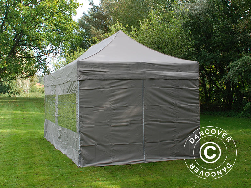 Gazebo pieghevole FleXtents PRO Steel 3x6m Latte, inclusi 6 fianchi