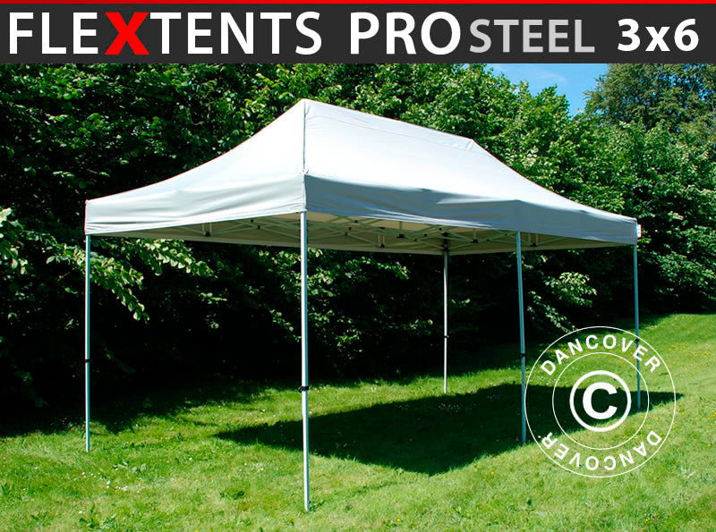 Faltzelt FleXtents PRO Steel 3x6m Silber