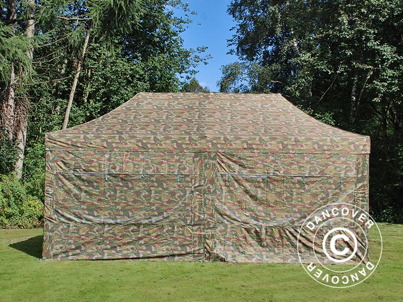 Tente Pliante FleXtents PRO Steel 3x6m Camouflage, avec 6 cotés