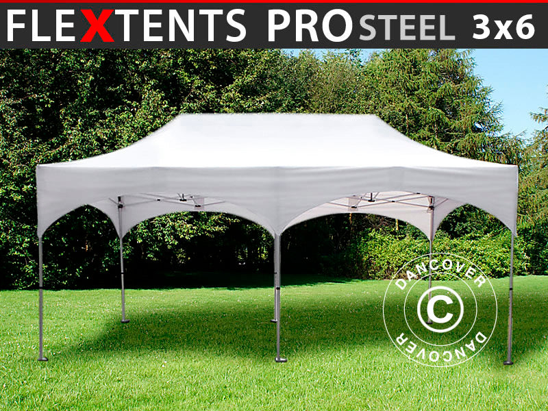 Faltzelt FleXtents PRO Steel "Arched" 3x6m Weiss