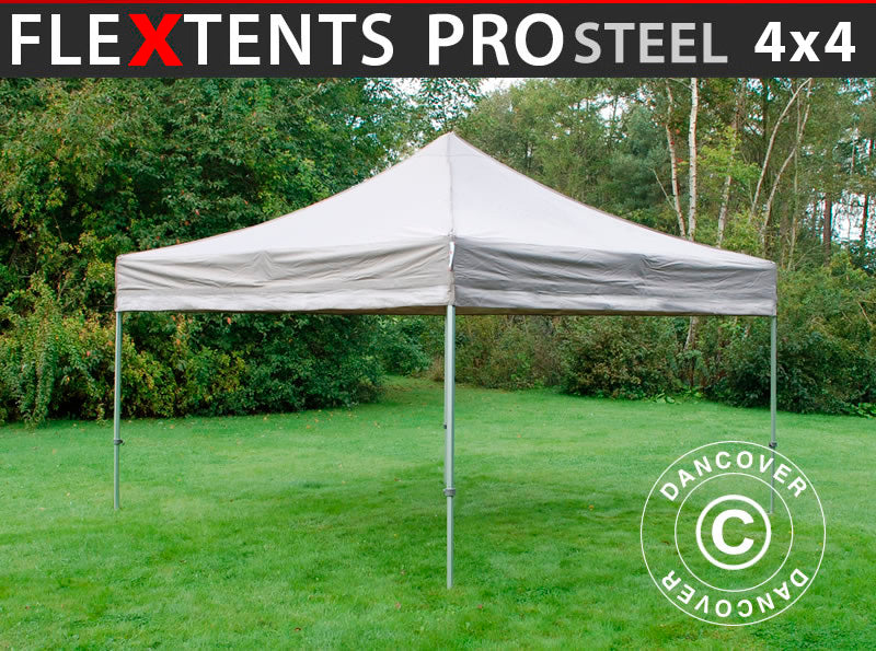 Tente pliante FleXtents PRO Steel 4x4m Latte