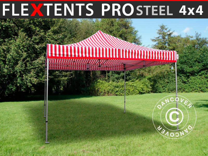 Gazebo pieghevole FleXtents PRO Steel 4x4m Rigato