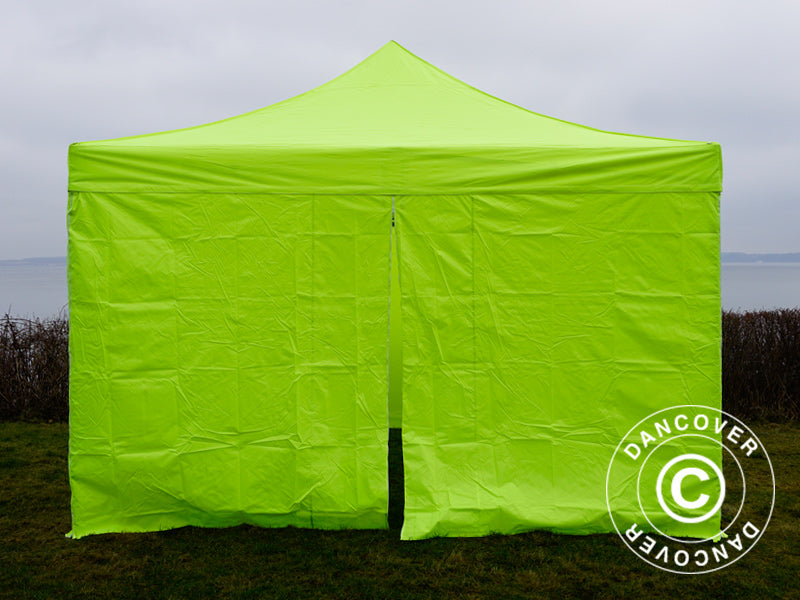 Gazebo pieghevole FleXtents PRO Steel 4x4m Giallo Fluo/verde, inclusi 4 fianchi SOLO 3 PZ. DISPONIBILE