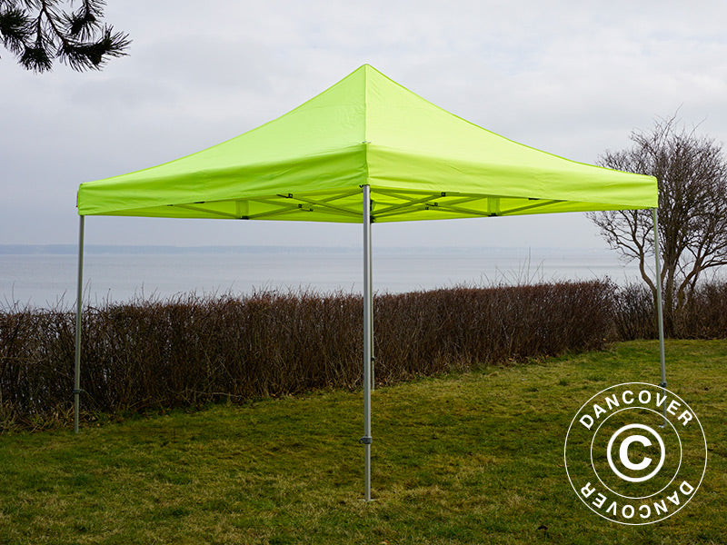 Gazebo pieghevole FleXtents PRO Steel 4x4m Giallo Fluo/verde, inclusi 4 fianchi SOLO 3 PZ. DISPONIBILE