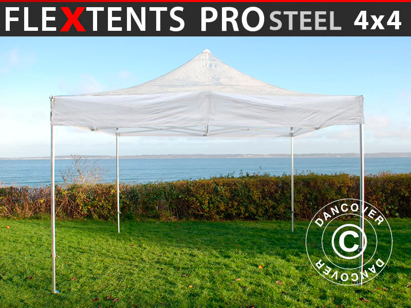 Tente pliante FleXtents PRO Steel 4x4m Transparent