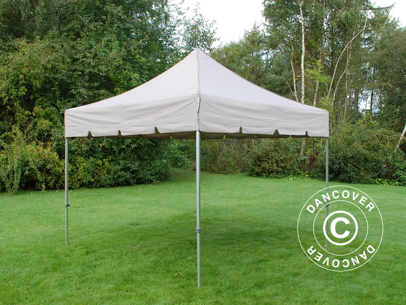 Gazebo pieghevole FleXtents PRO Steel "Peaked" 4x4m Latte, incl. 4 fianchi