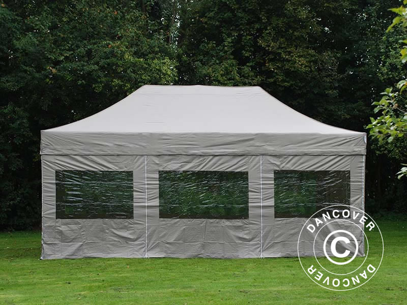 Gazebo pieghevole FleXtents PRO Steel 4x6m Latte, inclusi 8 fianchi