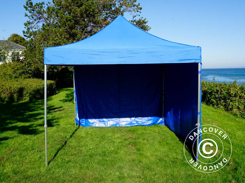 Tente pliante FleXtents PRO Steel 3x3m Bleu, avec 4 cotés