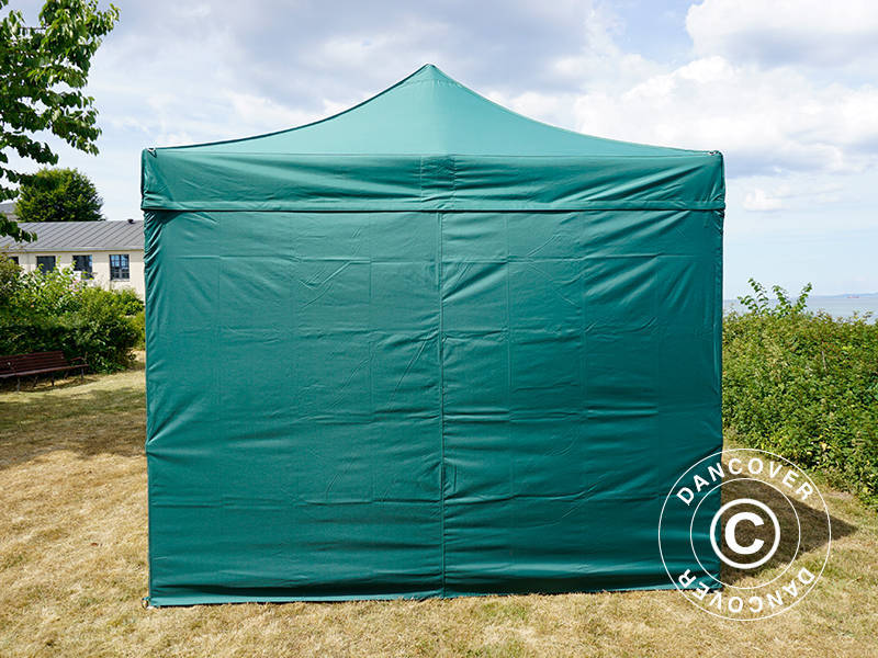 Tente pliante FleXtents PRO Steel 3x3m Vert, avec 4 cotés