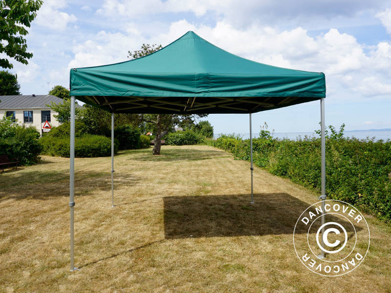 Tente pliante FleXtents PRO Steel 3x3m Vert, avec 4 cotés