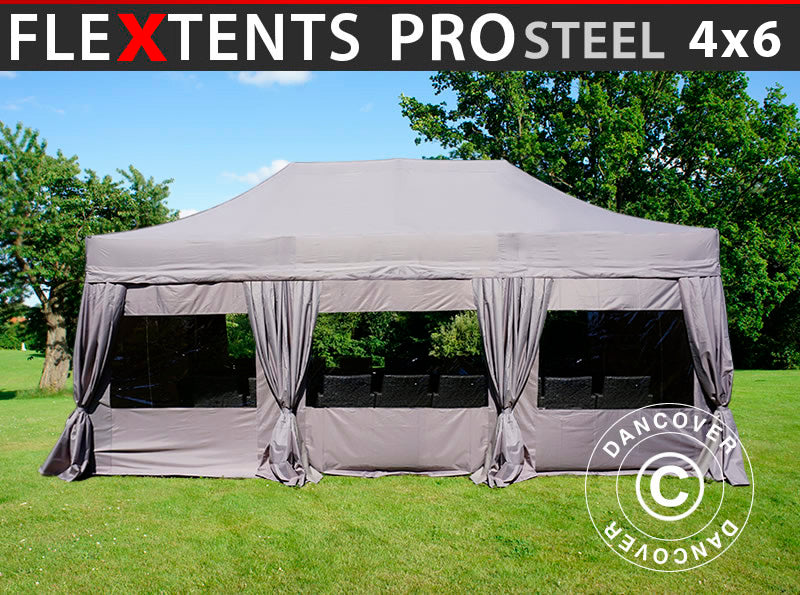 Faltzelt FleXtents PRO 4x6m Latte – Bei Dancover kaufen