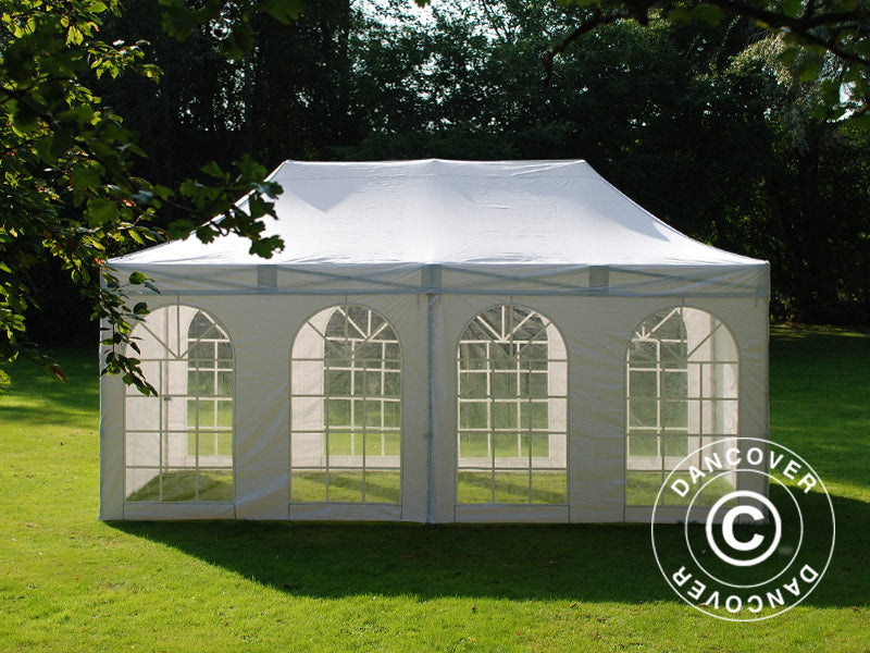 Tente Pliante FleXtents Steel 3x6m Blanc, avec 4 cotés