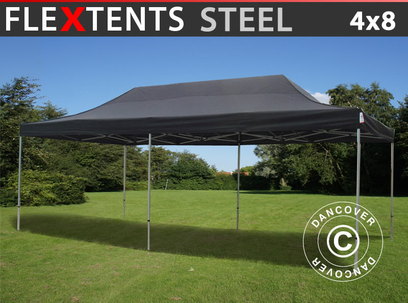 Tente pliante FleXtents Steel 4x8m Noir