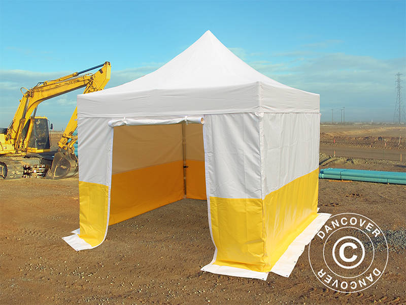 Gazebo pieghevole FleXtents® PRO 3x3m, PVC, Tenda da lavoro, Ritardante di fiamma, incluse 4 pareti laterali