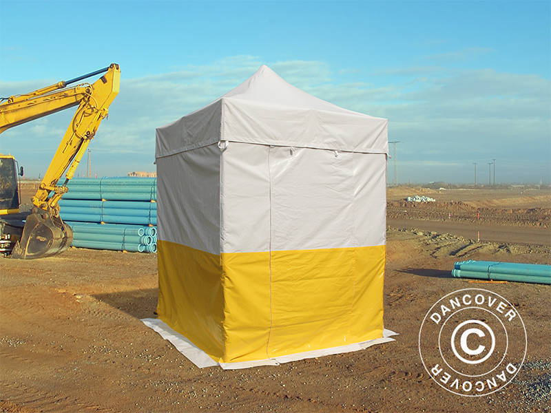 Gazebo pieghevole FleXtents® PRO 2x2m, PVC, Tenda da lavoro, Ritardante di fiamma, incluse 4 pareti laterali