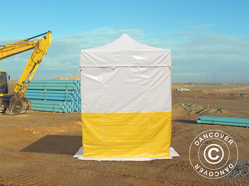 Gazebo pieghevole FleXtents® PRO 2x2m, PVC, Tenda da lavoro, Ritardante di fiamma, incluse 4 pareti laterali