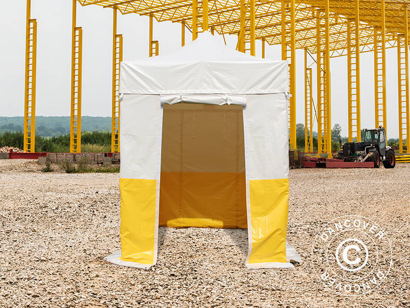 Gazebo pieghevole FleXtents® PRO 2x2m, PVC, Tenda da lavoro, Ritardante di fiamma, incluse 4 pareti laterali