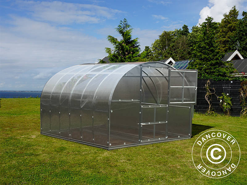 Serra in policarbonato TITAN Arch 320, 12m², 3x4m, Argento