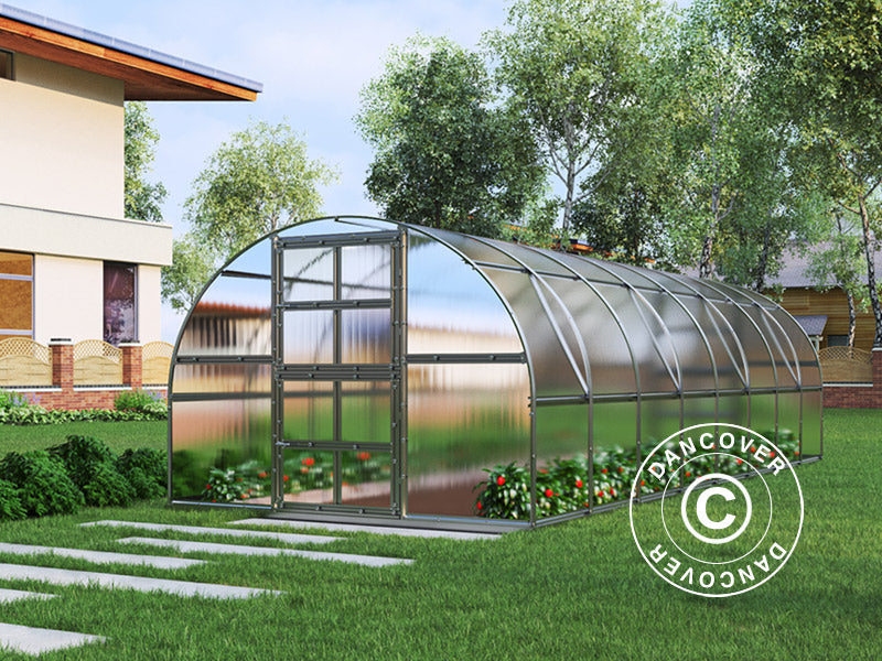 Serra in policarbonato TITAN Arch 320, 24m², 3x8m, Argento