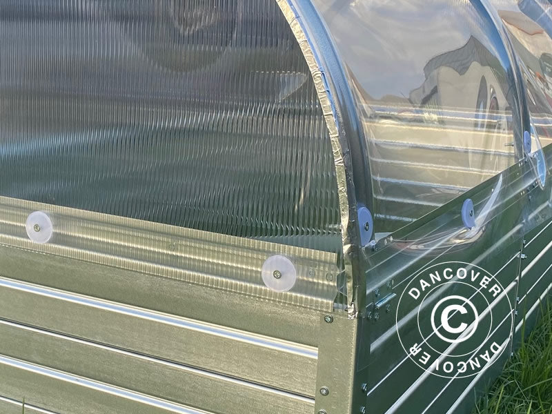 Jardinière surélevée avec bâche en PVC arquée, 0,75x1,5x0,75m, Argenté