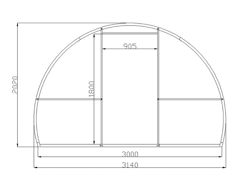 Serra in policarbonato, Strong NOVA 24m², 3x8m, Argento