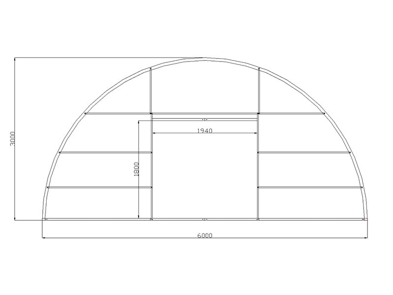 Serra in policarbonato, Strong NOVA 60m², 6x10m, Argento