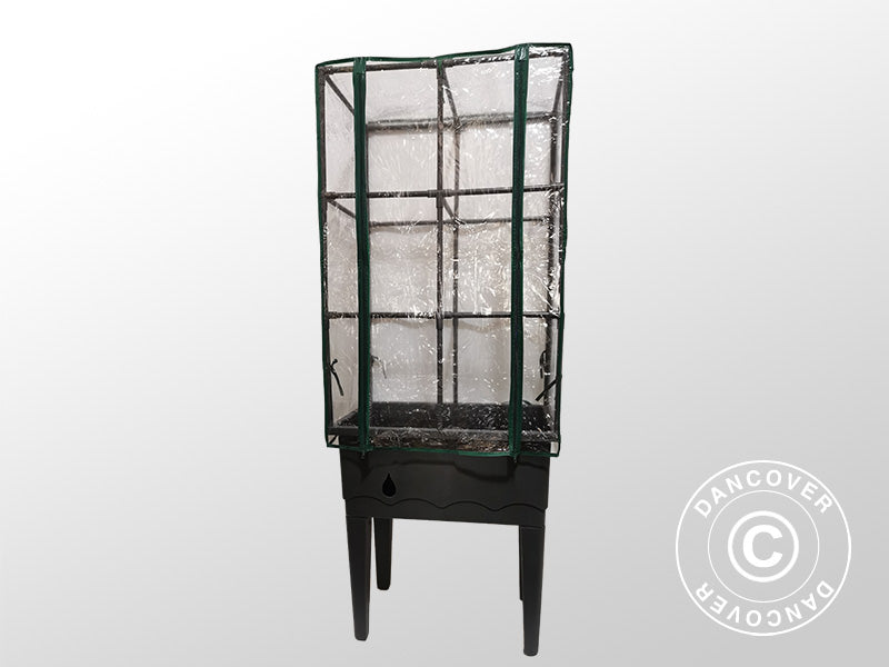 Fioriera, aiuola rialzata con traliccio, 0,6x0,4x1,5m, Grigio