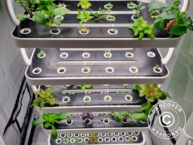 Cabinet de culture hydroponique avec LED, 0,77x0,4x1,7m, Blanc