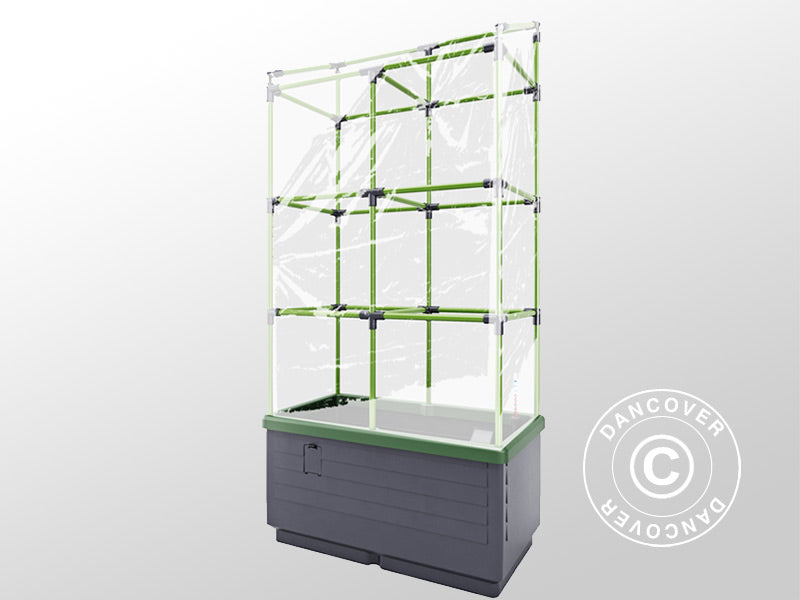 Fioriera CityJungle con 2 coperture, sistema di auto irrigazione, 62x33x128cm, Antracite