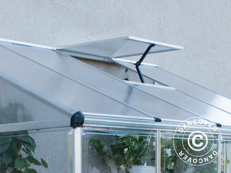 Serra a parete in Policarbonato, 3,05m², Palram/Canopia, 1,25x2,44x2,25m, Argento