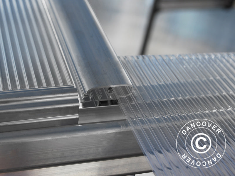 Serra a parete in Policarbonato, 3,05m², Palram/Canopia, 1,25x2,44x2,25m, Argento