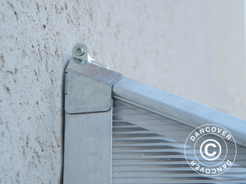 Serra a parete in Policarbonato, 3,05m², Palram/Canopia, 1,25x2,44x2,25m, Argento