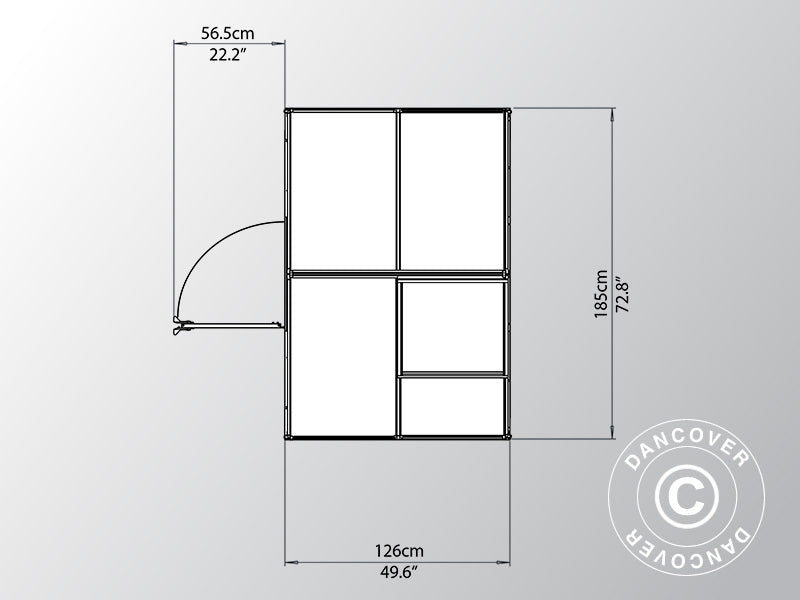 Serre en polycarbonate 2,3m², Palram/Canopia, 1,85x1,26x2,08m, Argent