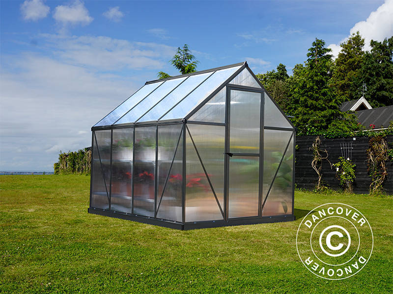Serre en polycarbonate 4,6m², Palram/Canopia, 1,85x2,47x2,08m, Gris