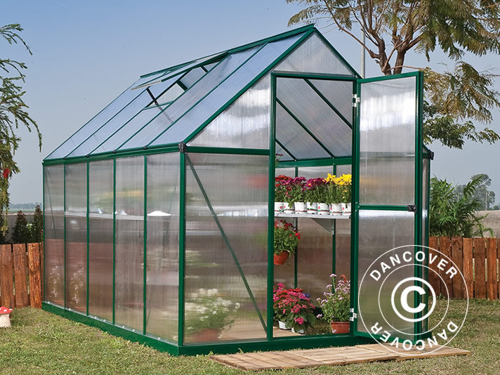Serre en polycarbonate 5,7m², Palram/Canopia, 1,85x3,06x2,08m, Vert