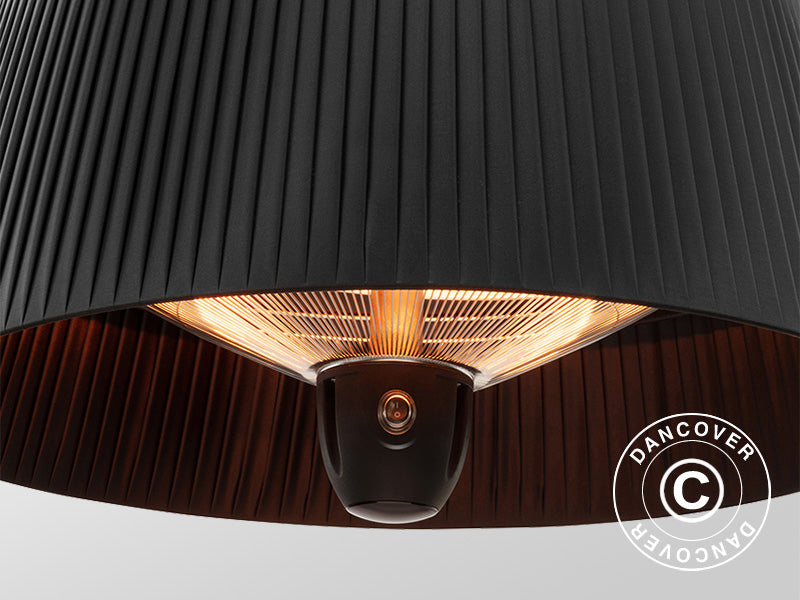 Halogen Deckenheizstrahler IKEMA mit RC, 1500W, Schwarz