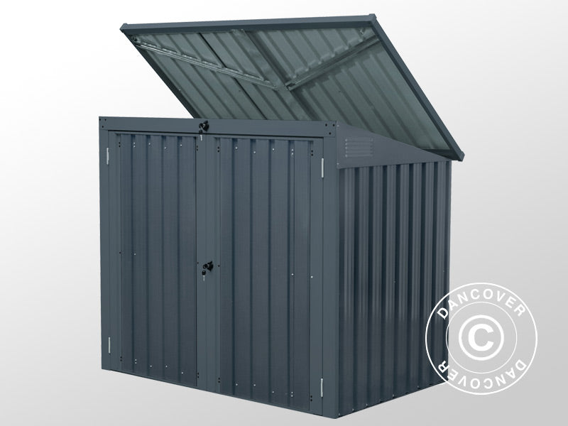 Cache poubelle double 1,58x1,01x1,34m, 1,6m², Anthracite