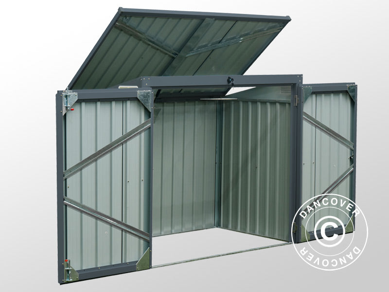 Cache poubelle double 1,58x1,01x1,34m, 1,6m², Anthracite