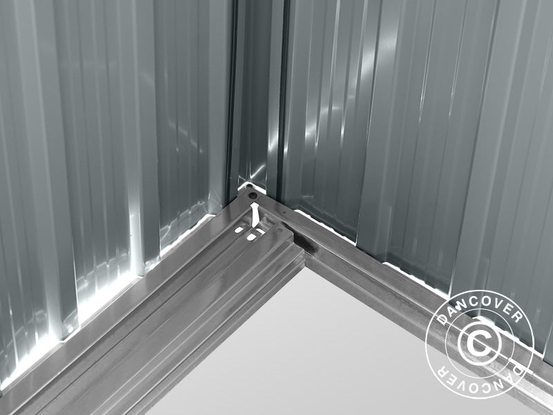 Abri de jardin avec lucarne, 2,38x1,93x2,03m, 4,59m², Anthracite/Blanc