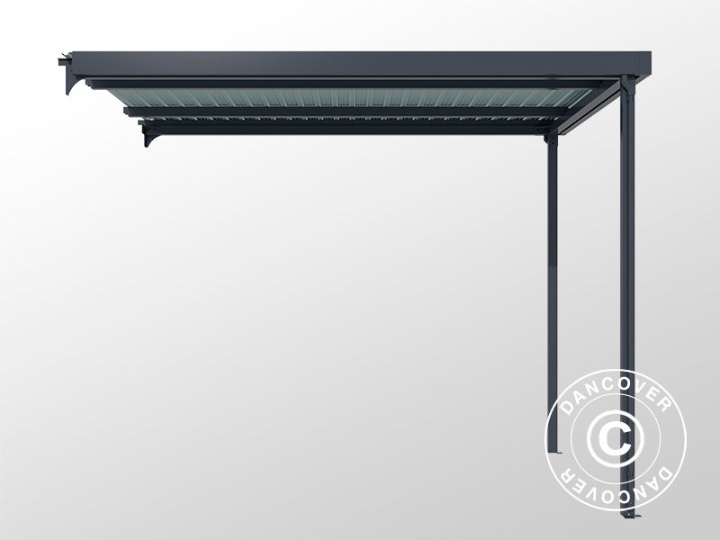 Extension pour abri de jardin avec lucarne, 2,86x2,45x2,26m, 7m², Anthracite